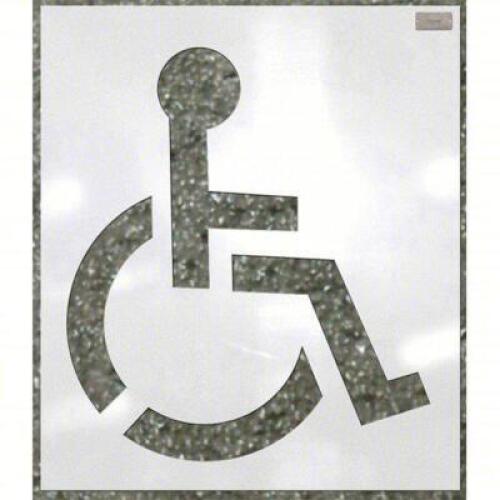 DESCRIPTION: (1) STENCIL, HANDICAP BRAND/MODEL: C.H. HANSON #36A458 INFORMATION: 48 IN OVERALL HT, 40 IN OVERALL WD, 0.125 IN THICK, 39 IN MESSAGE OR