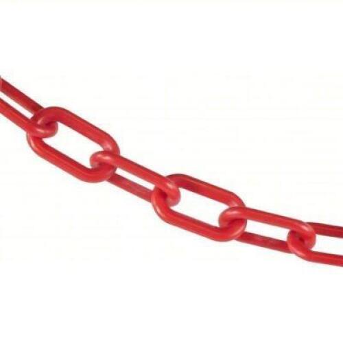 DESCRIPTION: (1) PLASTIC CHAIN FOR OUTDOOR OR INDOOR BRAND/MODEL: MR CHAIN #38EX19 INFORMATION: RED SIZE: 2" SIZE LINKS, 500 FT LONG RETAIL$: $426.50