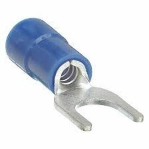 DESCRIPTION: (2) BOXES OF (10) PACKS OF (100) FORK TERMINAL BRAND/MODEL: POWER FIRST #4FRJ4 INFORMATION: #10 STUD SIZE, VINYL, BLUE RETAIL$: $28.60 PE