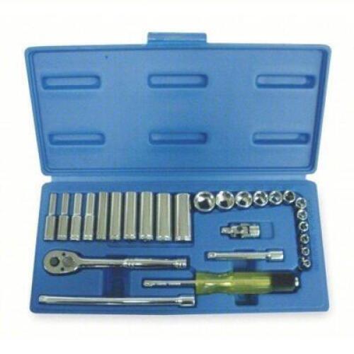 DESCRIPTION: (1) SOCKET WRENCH SET BRAND/MODEL: WESTWARD #1EZR2 INFORMATION: 27 PIECES SIZE: 1/4" DRIVE RETAIL$: $81.68 EA QTY: 1