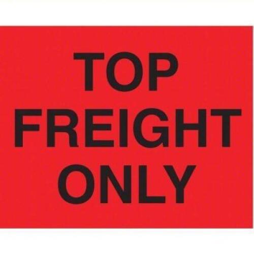 DESCRIPTION: (1) ROLL OF (250) INSTRUCTIONAL HANDLING LABEL BRAND/MODEL: TAPECASE #16U838 INFORMATION: RED, "TOP FREIGHT ONLY" SIZE: 8" H X 10" W RETA