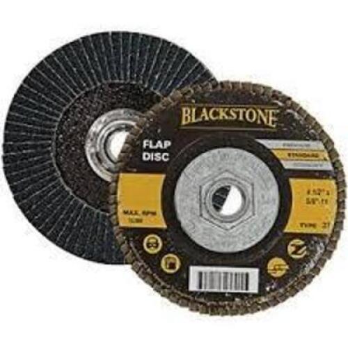 DESCRIPTION: (2) PACKS OF (5) FLAP DISCS BRAND/MODEL: BLACKSTONE INFORMATION: ZIRC SIZE: 4-1/2" X 5/8"-11 QTY: 2