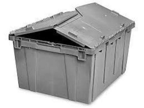 DESCRIPTION: (2) EMPTY STACKABLE TOTESBRAND/MODEL: BIO CIRCLEINFORMATION: GRAYSIZE: APPROX 16" X 24" X 16"RETAIL$: $93.00 EAQTY: 2