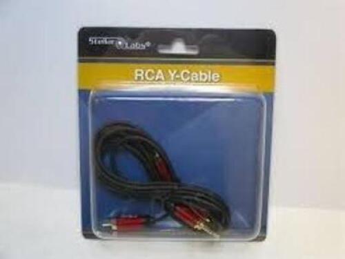 DESCRIPTION: (1) CASE OF (50) RCA Y CABLES BRAND/MODEL: STELLAR LABS #24-16301 INFORMATION: RED SIZE: 1.5' RETAIL$: $9.45 PER CABLE QTY: 8
