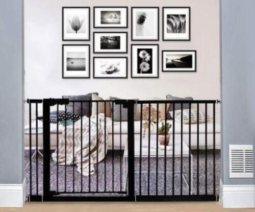 EASY WALK THRU PRESSURE MOUNTED EXTRA WIDE BABY GATE WITH AUTO CLOSE