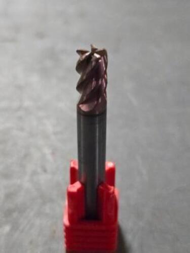 DESCRIPTION: (4) SOLID CARBIDE CORNER RADIUS END MILLS BRAND/MODEL: FULLERTON 37542 SIZE: 1/4" DIA RETAIL$: $214.15 QTY: 4