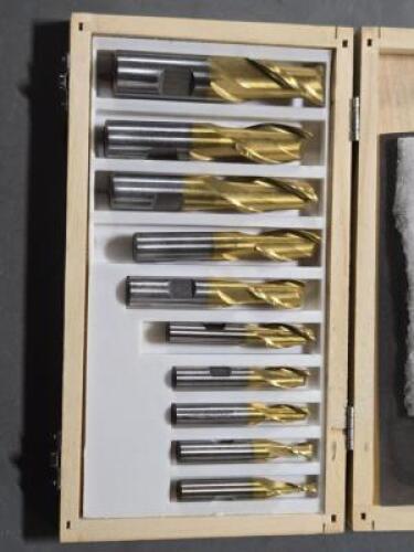 DESCRIPTION: (1) SET OF (10) HSS 2 FL END MILLS BRAND/MODEL: VC 00306423 SIZE: 3/16" TO 3/4" RETAIL$: $112.00 QTY: 1