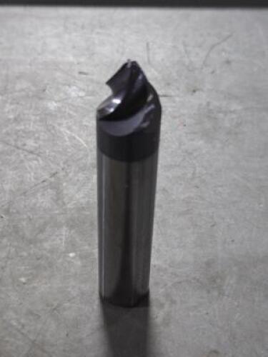 DESCRIPTION: (1) SOLID CARBIDE 30 DEG TAPER FORM BARREL CUTTER END MILL BRAND/MODEL: ACCUPRO 03327988 SIZE: 0.6250" SM. END DIA 5/8" SD 0.5469" LOC RE