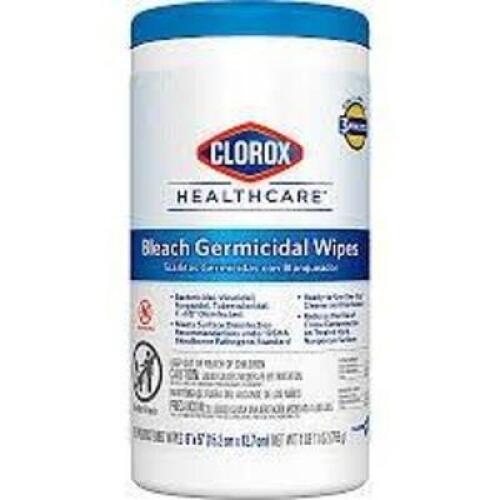 DESCRIPTION: (6) GERMICIDAL WIPES BRAND/MODEL: CLOROX SIZE: 150 WIPES PER CONTAINER RETAIL$: $70.00 TOTAL QTY: 6