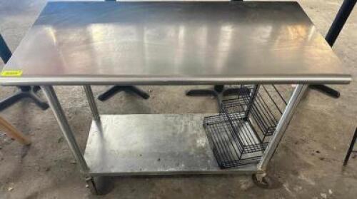 DESCRIPTION 48" X 24" STAINLESS TABLE. ADDITIONAL INFORMATION ON CASTERS SIZE 48" X 24" LOCATION BAY 6 QTY 1