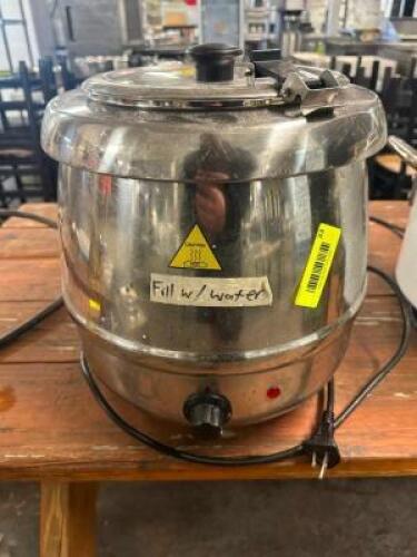 DESCRIPTION GLENRAY ELECTRIC SOUP WARMER KETTLE. BRAND / MODEL: GLENRAY 1021803 ADDITIONAL INFORMATION 120 VOLT, 1 PHASE LOCATION BAY 6 QTY 1