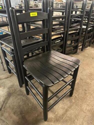 DESCRIPTION (9) WOODEN LADDER BACK CHAIRS. THIS LOT IS: SOLD BY THE PIECE LOCATION BAY 6 QTY 9