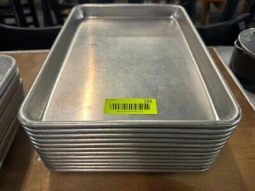 DESCRIPTION (12) 1/4TH SIZE SHEET PANS THIS LOT IS: SOLD BY THE PIECE LOCATION BAY 6 QTY 12
