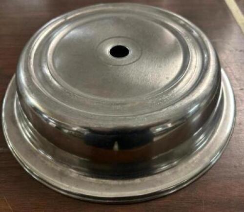 DESCRIPTION (24) 11" STAINLESS PLATE COVERS. THIS LOT IS: SOLD BY THE PIECE SIZE 11" LOCATION BAY 6 QTY 24