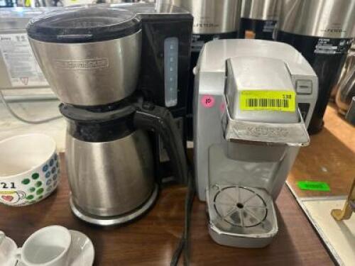 DESCRIPTION (2) HOUSE HOLD COFFEE MAKERS. THIS LOT IS: ONE MONEY LOCATION BAY 6 QTY 1