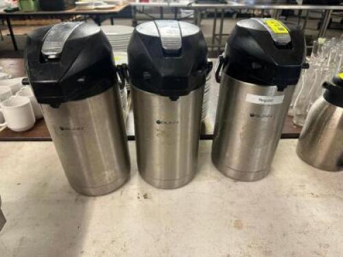 DESCRIPTION (3) INSULATED DECANTERS W/ PUSH TOP LIDS. THIS LOT IS: SOLD BY THE PIECE LOCATION BAY 6 QTY 3