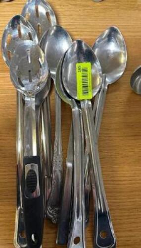 DESCRIPTION (8) ASSORTED STAINLESS SERVING SPOONS. THIS LOT IS: SOLD BY THE PIECE LOCATION BAY 6 QTY 8