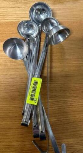 DESCRIPTION (5) ASSORTED STAINLESS LADLES. THIS LOT IS: SOLD BY THE PIECE LOCATION BAY 6 QTY 5