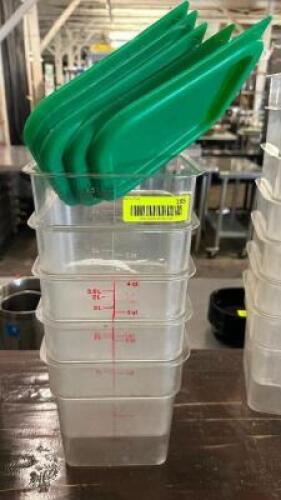DESCRIPTION (5) 4 QT PLASTIC CONTAINERS W/ LIDS. SIZE 4 QT LOCATION BAY 6 QTY 5