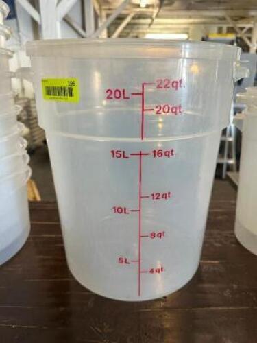 DESCRIPTION 22 QT PLASTIC CONTAINER W/ LID/ SIZE 22 QT LOCATION BAY 6 QTY 1