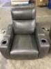 LEATHER ZERO GRAVITY LEATHER CHAIR W/ POWER HEADREST - 4