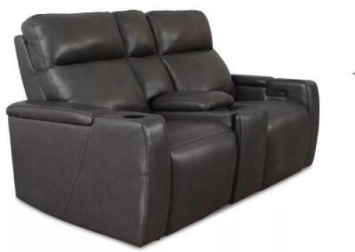 LEATHER POWER RECLINING LOVESEAT