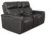 LEATHER POWER RECLINING LOVESEAT