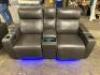 LEATHER POWER RECLINING LOVESEAT - 2
