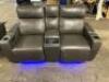 LEATHER POWER RECLINING LOVESEAT - 5