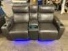 LEATHER POWER RECLINING LOVESEAT - 6