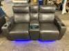 LEATHER POWER RECLINING LOVESEAT - 7