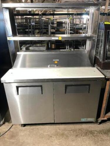 DESCRIPTION: TRUE 48" REFRIGERATED PREP TOP W/ RISER SHELF. BRAND / MODEL: TRUE TSSU-48-12-HC ADDITIONAL INFORMATION SN# 9560148, 115 VOLT, 1 PHASE. T