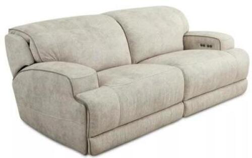 TWO PIECE FABRIC SOFA W/ POWER MOTION RECLINERS