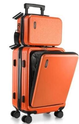 ORANGE TWO PIECE CARRY ON HARD LUGGAGE