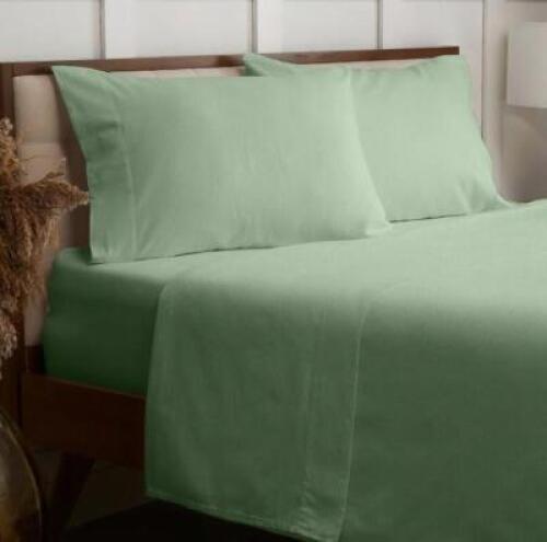 MELLANNI LIGHTWEIGHT FLANNEL SAGE KING SIZE SHEET SET
