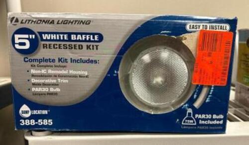 5" WHITE BAFFLE RECCESSED LIGHT KIT