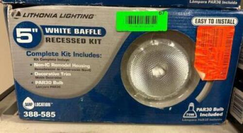 5" WHITE BAFFLE RECCESSED LIGHT KIT