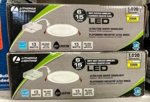 (2)- 6" LED WHITE RECSSED DOWN LIGHTS