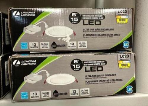 (2)- 6" LED WHITE RECSSED DOWN LIGHTS