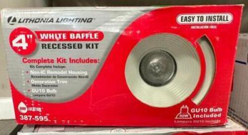 4" WHITE BAFFLE RECESSED LIGHT KIT