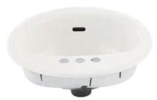 19" ROUND WHITE DROP IN SINK