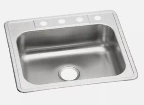 25" SINGLE BOWL STAINLESS STEEL DROP IN SINK