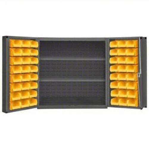 DESCRIPTION: (1) BIN CABINET WITH BINS INCLUDED BRAND/MODEL: DURHAM #33VE22 INFORMATION: YELLOW BINS, DEEP BOX, 48 BINS, 14 GAUGE. GRAY SIZE: 36" X 24