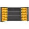 DESCRIPTION: (1) BIN CABINET WITH BINS INCLUDED BRAND/MODEL: DURHAM #33VE22 INFORMATION: YELLOW BINS, DEEP BOX, 48 BINS, 14 GAUGE. GRAY SIZE: 36" X 24