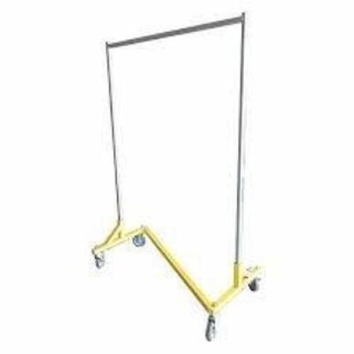 DESCRIPTION: (1) GARMENT RACK BRAND/MODEL: PRODUCT NUMBER: 5CHV4 INFORMATION: STEEL, YELLOW/GRAY SIZE: 72 IN, 24 IN DP, 63 IN, HOLDS UP TO 48 GARMENTS