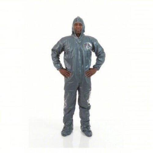 DESCRIPTION: (6) HOODED CHEMICAL RESISTANT COVERALLS BRAND/MODEL: INTERNATIONAL ENVIROGUARD #22EU94 INFORMATION: GREEN, BI-LAMINATE SIZE: 2 XL RETAIL$