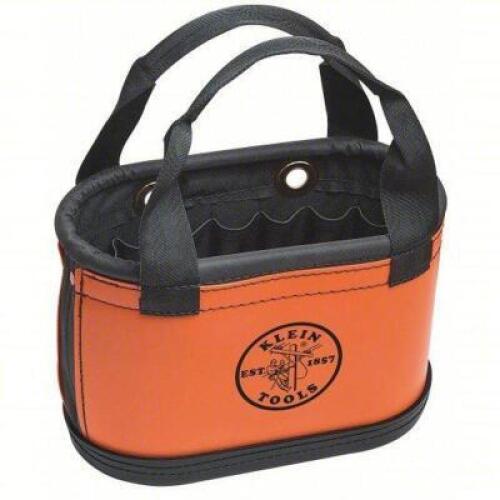 DESCRIPTION: (2) BUCKET BAG, TOOL STORAGE BAG BRAND/MODEL: KLEIN TOOLS #34E637 INFORMATION: ORANGE, 15 POCKETS, REINFORCED BOTTOM SIZE: 14" W X 10" H