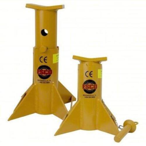 DESCRIPTION: (2) JACK STANDS BRAND/MODEL: ESCO / EQUIPMENT #804M79 INFORMATION: MANUAL, 13 TON SIZE: 16" RETAIL$: $233.95 TOTAL QTY: 2