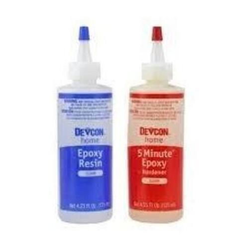 DESCRIPTION: (4) 5 MINUTE EPOXY HARDENER BRAND/MODEL: DEVCON INFORMATION: 1500 PSI STRENGTH SIZE: 8.5 OZ RETAIL$: $19.45 EA QTY: 4