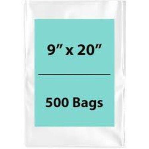 DESCRIPTION: (1) CASE OF (500) OPEN POLY BAGS BRAND/MODEL: 40F-0920 INFORMATION: CLEAR SIZE: 9" X 20" RETAIL$: $21.44 EA QTY: 1